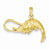 14k Gold Polished 3-Dimensional Shrimp Pendant, Pendants for Necklace