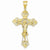 14k Gold INRI Fleur De Lis Crucifix pendant, Charm