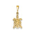Solid Polished Open-Backed Sea Turtle Charm in 14k Gold