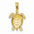 14k Gold Solid Polished 3-Dimensional Moveable Turtle pendant, Lovely Pendants for Necklace