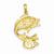 14k Gold Polished Open-Backed Bass Fish pendant, Appealing Pendants for Necklace