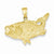 14k Gold Polished Open-Backed Bass Fish pendant, Charm