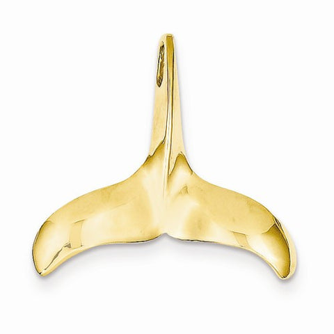 14k Gold Solid Polished Whale Tail Pendant, Pendants for Necklace