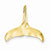 14k Gold Solid Polished Whale Tail Pendant, Pendants for Necklace
