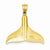 14k Gold Solid Polished Large Whale Tail Pendant, Pendants for Necklace