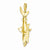 14k Gold Hollow Polished 3-Dimensional Hanging Shark Pendant, Pendants for Necklace