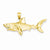 14k Gold Polished 3-Dimensional Shark Pendant, Pendants for Necklace