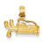 14k Gold Solid Polished 3-Dimensional Golf Bag with Clubs Charm hide-image