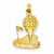14k Gold Solid Polished Open-Backed Golf Pendant, Pendants for Necklace