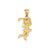 Solid Satin Diamond-cut Open-Backed Female Golfer Charm in 14k Gold