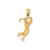 Solid Satin Diamond-cut Open-Backed Male Golfer Charm in 14k Gold