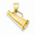 14k Gold Polished 3-D Small Megaphone Pendant, Pendants for Necklace