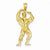 14k Gold Solid Polished Weightlifter Pendant, Pendants for Necklace
