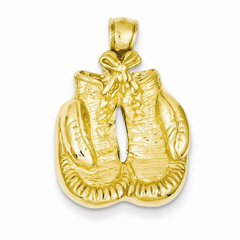 14k Gold Solid Polished Open-Backed Boxing Gloves pendant, Exquisite Pendants for Necklace