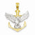 14k Gold Two-tone Mariners Cross w/Eagle Pendant, Pendants for Necklace