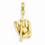 14k Gold Polished 3-Dimensional Glove/Bat/Ball Baseball pendant, Pendants for Necklace