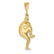 14k Gold Polished 3-Dimensional Pitcher Baseball Charm hide-image
