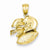 14k Gold Polished Open-Backed Football Pendant, Pendants for Necklace