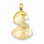 14k Gold Polished Football Pendant, Pendants for Necklace