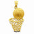 14k Gold Satin Diamond-cut Basketball & Net Pendant, Pendants for Necklace