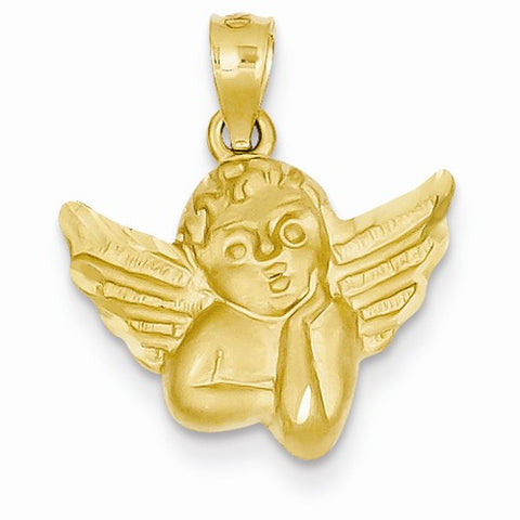 14k Gold Satin Angel Pendant, Pendants for Necklace