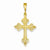 14k Gold Fleur de Lis Cross pendant, Charm
