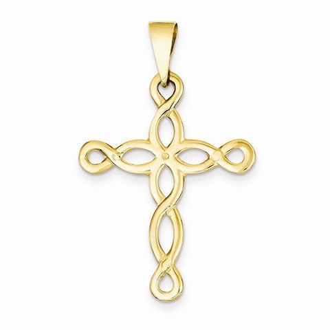 14k Gold Polished Cross Pendant, Beautiful Pendants for Necklace