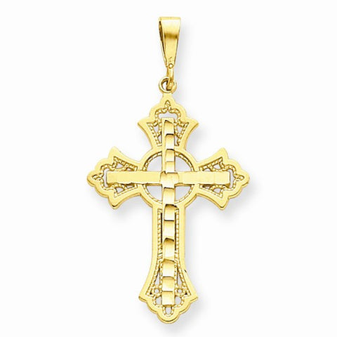 14k Gold Diamond-cut Celtic Cross pendant, Delightful Pendants for Necklace