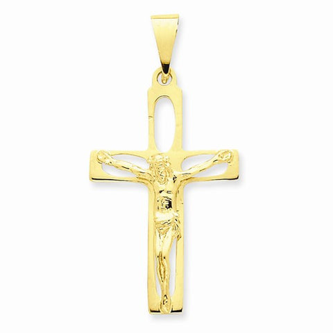 14k Gold Polished Crucifix pendant, Classy Pendants for Necklace
