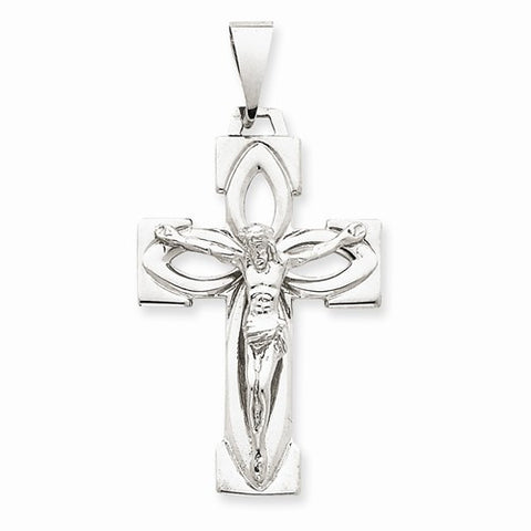 14k White Gold Crucifix Pendant, Alluring Pendants for Necklace