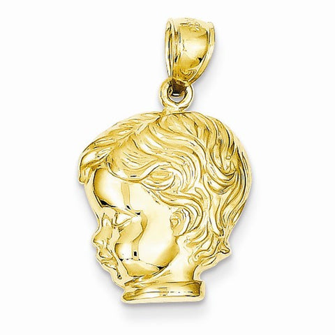 14k Gold Boy Head Pendant, Pendants for Necklace