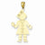 14k Gold Polished Girl Pendant, Pendants for Necklace