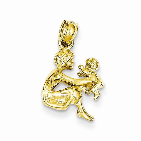 14k Gold Mother holding child Pendant, Pendants for Necklace