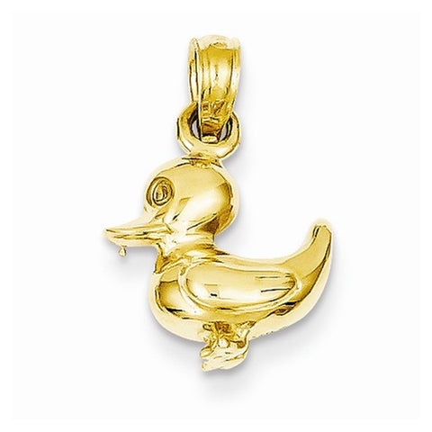 14k Gold Polished Duck Pendant, Pendants for Necklace