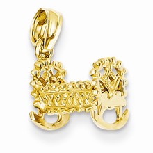 14k Gold Baby Cradle Charm hide-image