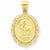14k Gold Solid Satin Polished Aries Zodiac Oval Pendant, Pendants for Necklace