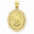 14k Gold Solid Satin Polished Taurus Zodiac Oval Pendant, Pendants for Necklace