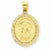 14k Gold Solid Satin Polished Gemini Zodiac Oval Pendant, Pendants for Necklace