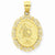 14k Gold Solid Satin Polished Leo Zodiac Oval Pendant, Pendants for Necklace