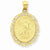 14k Gold Solid Satin Polished Virgo Zodiac Oval Pendant, Pendants for Necklace