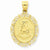 14k Gold Solid Satin Polished Capricorn Zodiac Oval Pendant, Pendants for Necklace