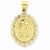 14k Gold Solid Satin Polished Aquarius Zodiac Oval Pendant, Pendants for Necklace