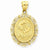 14k Gold Solid Satin Polished Pisces Zodiac Oval Pendant, Pendants for Necklace