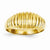 14k Yellow Gold High Polished Ribbed Dome Ring