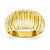 14k Yellow Gold High Polished Ribbed Dome Ring