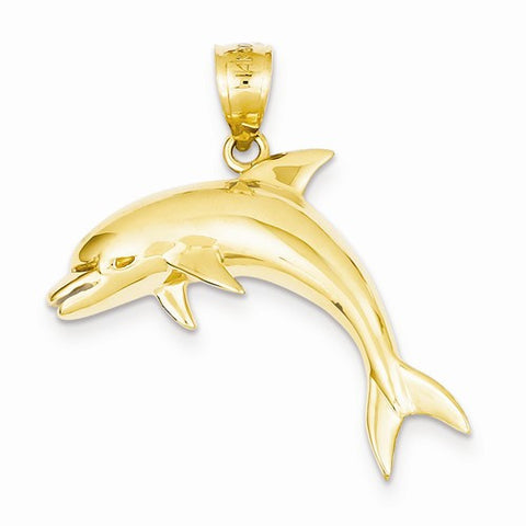 14k Gold Dolphin Pendant, Dazzling Pendants for Necklace