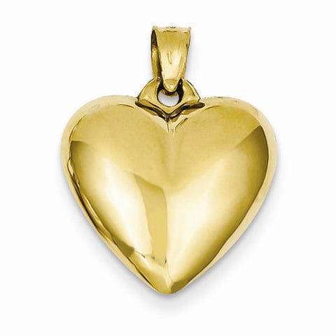 14k Gold Puffed Heart pendant, Alluring Pendants for Necklace