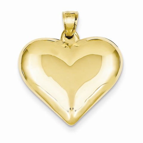 14k Gold Puffed Heart pendant, Charm