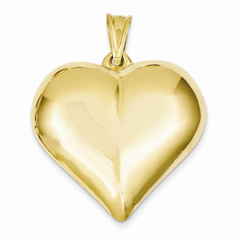 14k Gold Puffed Heart pendant, Dazzling Pendants for Necklace