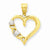 14k Gold & Rhodium X and Hearts Heart Pendant, Pendants for Necklace